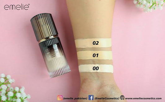 Emelie paris liquid foundation super cover silky 24hr matte spf35 40ml