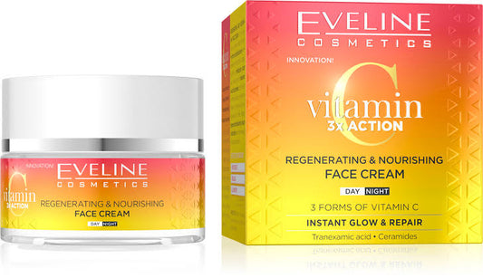 Eveline Vitamin C 3×Action regenerating&Nourishing face cream 50ml day&Night