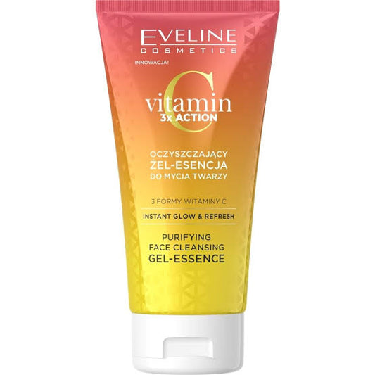 Eveline Vitamin C 3x Action Purifying Face Cleansing Gel face wash with Tranexamic Acid for Dull Skin 150ml