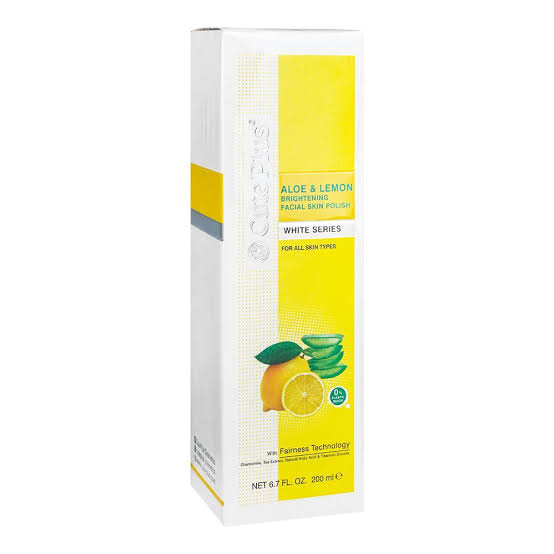 Cute Plus White Series Aloe & Lemon Brightening Facial Skin Polish, For All Skin Types, 200ml