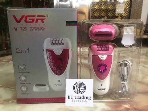 VGR V-722 Cordless Professional 2-in-1 Women Epilator & Shaver for different body areas for Wet & Dry use