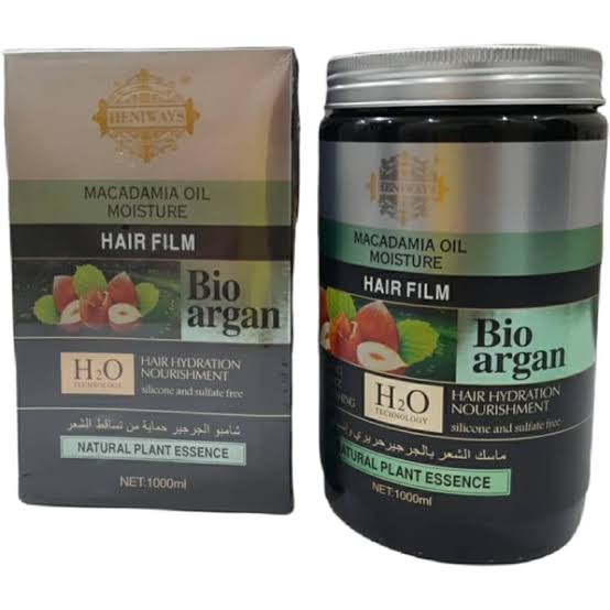 Heniways Macadamia Oil Moisture Bio Argan Hair Treatment Mask 1000ml