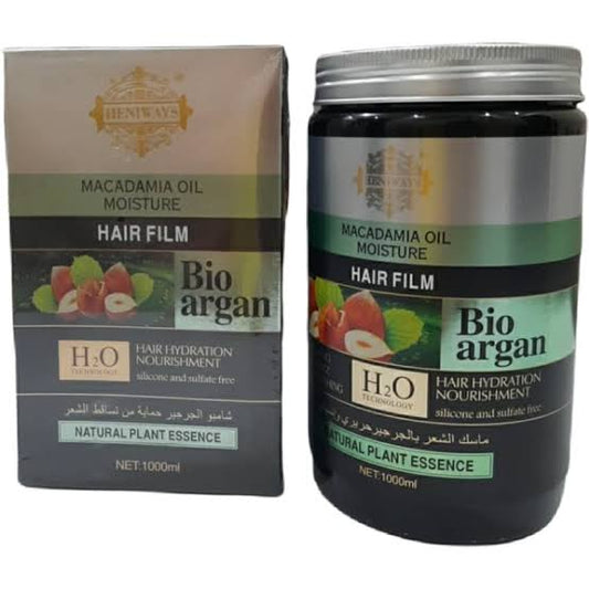 Heniways Macadamia Oil Moisture Bio Argan Hair Treatment Mask 1000ml