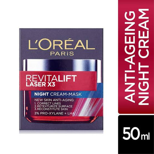 LOreal Paris Revitalift Laser X3 Anti-Aging Night Cream, 50ml