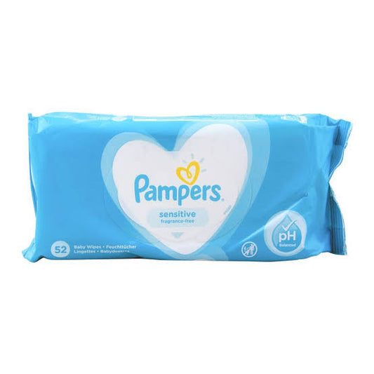 Pamper baby wipes sensitive fragrance Free 52pcs