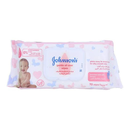 JOHNSONS BABY WIPES GENTLE ALL OVER SILK EXTRACT 72PC