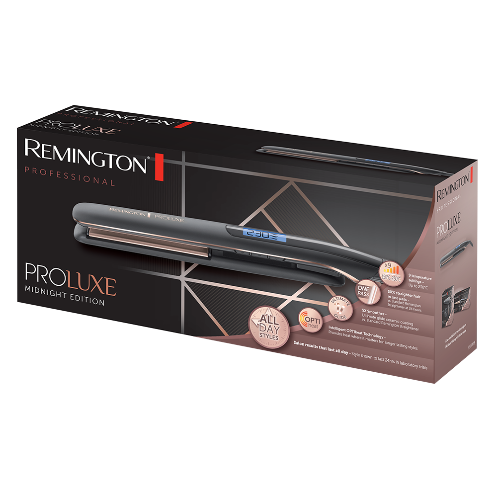 REMINGTON PROLUXE MIDNIGHT EDITION HAIR STRAIGHTENER S9100B with 1 year warranty