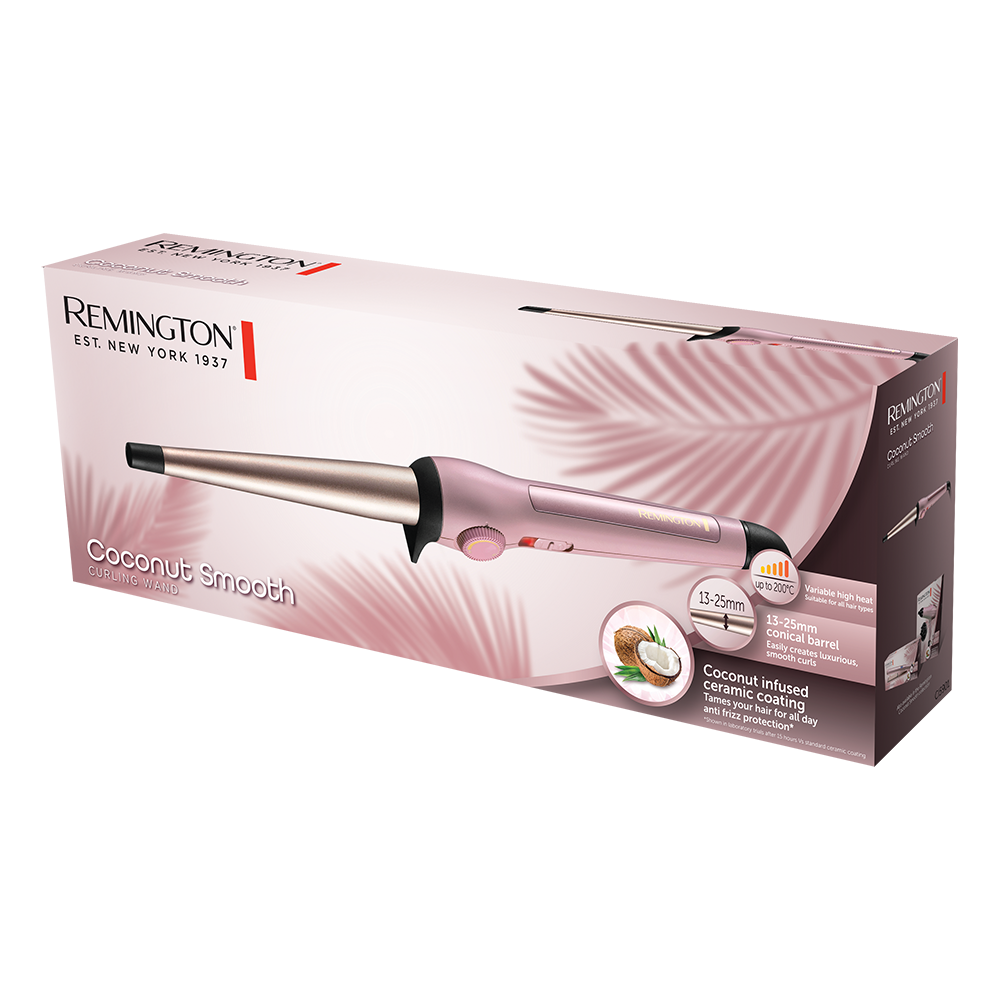REMINGTON COCONUT SMOOTH HAIR CURLING WAND CI5901 with 1 year warranty