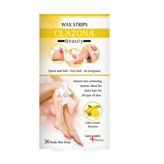 Clazona Body wax strips 20 strips Lemon extracts