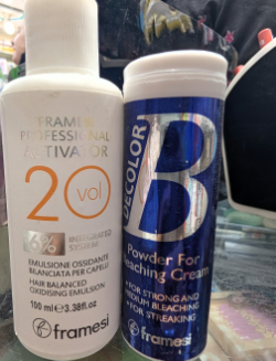 Framesi face bleach 100ml developer 20 volume 60gm powder