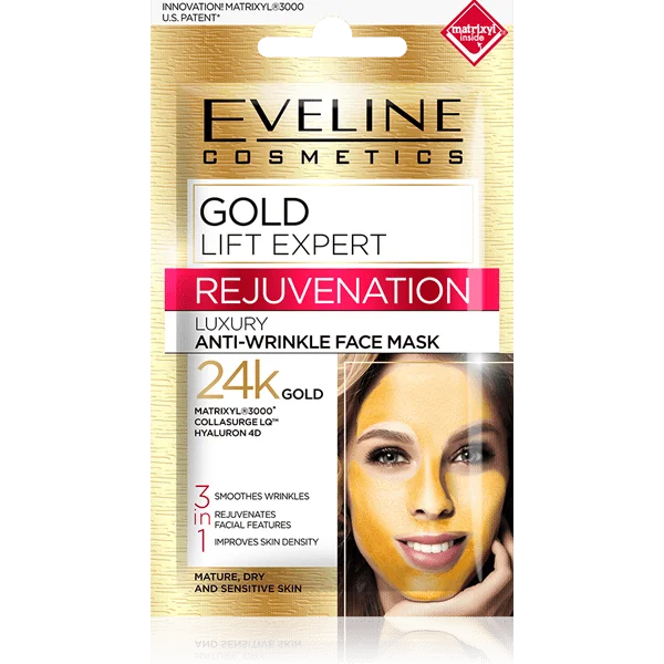 Eveline Gold Lift Expert - Luxury Anti-Wrinkle Face Mask with 24K Gold