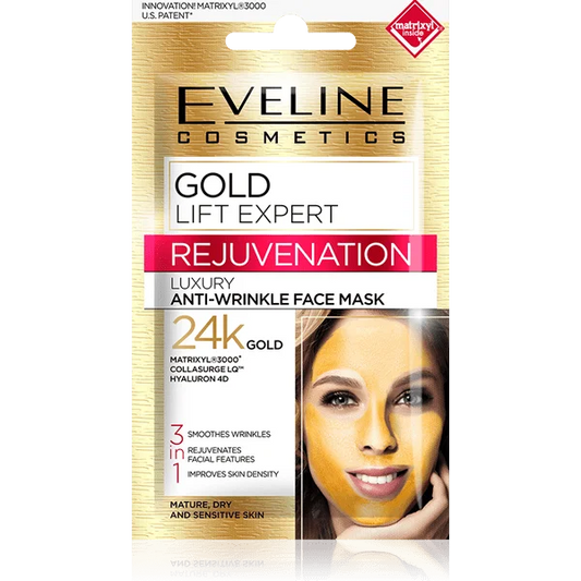 Eveline Gold Lift Expert - Luxury Anti-Wrinkle Face Mask with 24K Gold