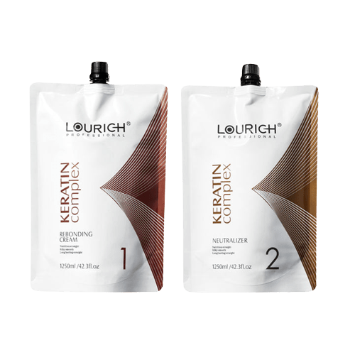 Lourich Professional Keratin Complex White Rebonding Kit 1250ml×2 rebounding cream & neutralizer