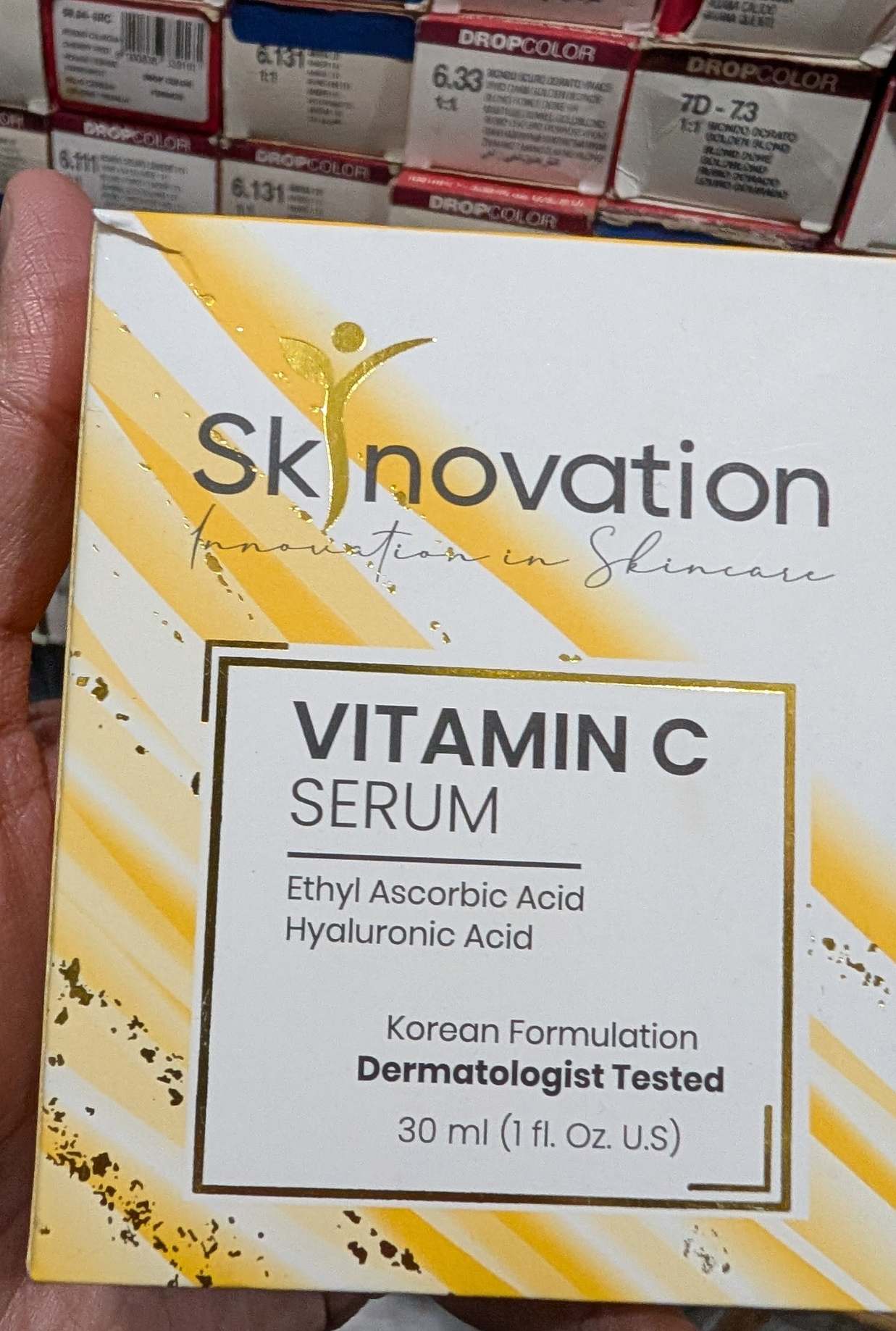 Skin innovation vitamin C face serum 30ml ethyl ascorbic acid, hyaluronic acid medicated