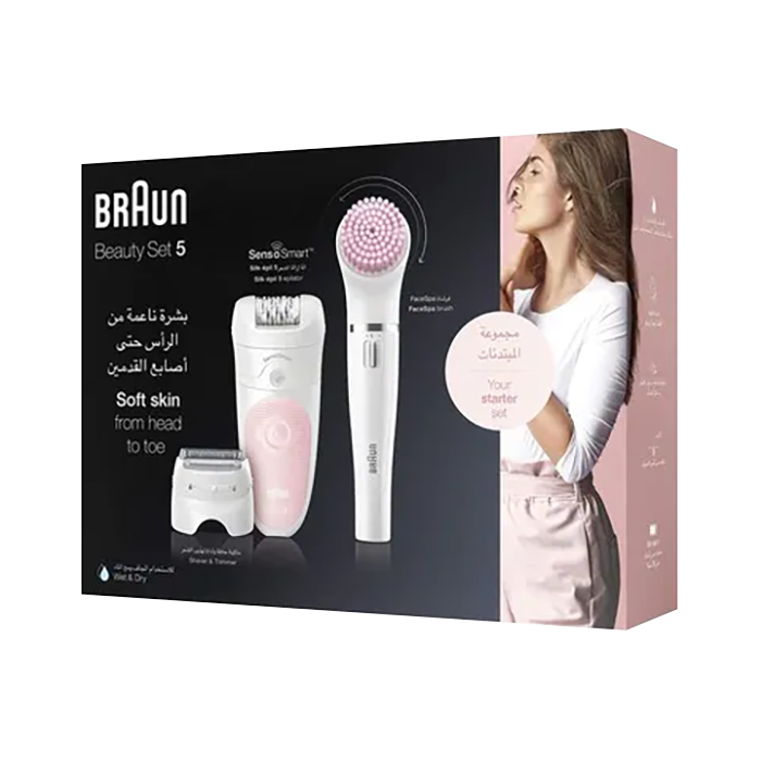 Braun beauty set SES 5875 BS legs,body & face Silk epil SensoSmart Cordless Wet & Dry epilation Beauty set with 5 extras with 1 year warranty