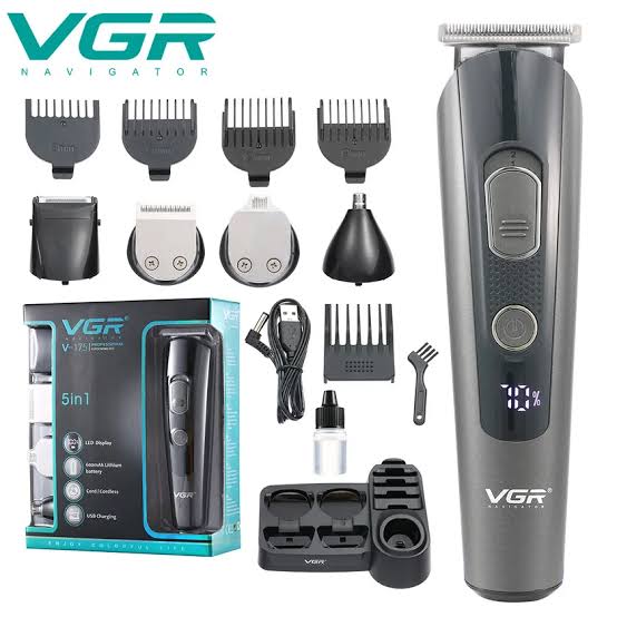 VGR V175 Professional Cord Cordless Grooming Kit with 5 Guide Combs Runtime 150 min Trimmer for Men