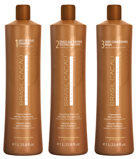 Brasil Cacau Brazilian Keratin 1000ml Treatment Kit 3 Bottles