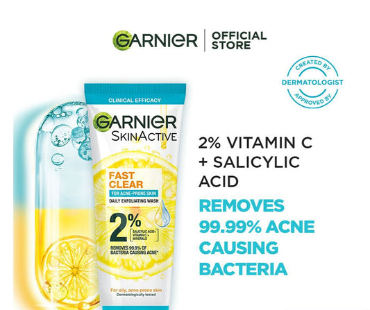 Garnier anti acne prone face wash 2% salicylic acid vitC minerals