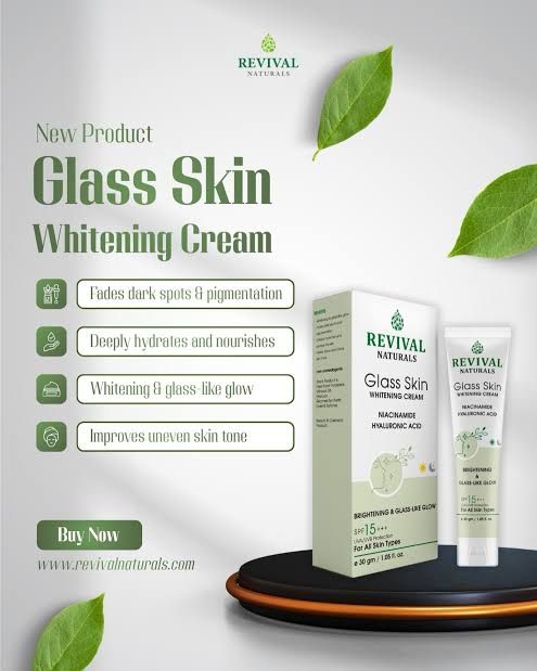 Revival Glass Skin Whitening Cream 30gm for dark spots, pigmentation, whitening