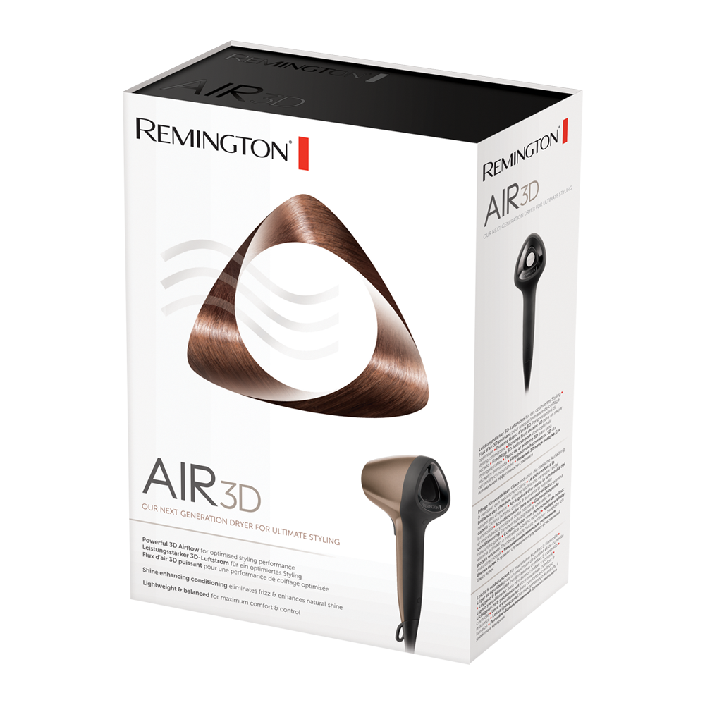 REMINGTON D7777 AIR 3D HAIR DRYER with 1 year warranty