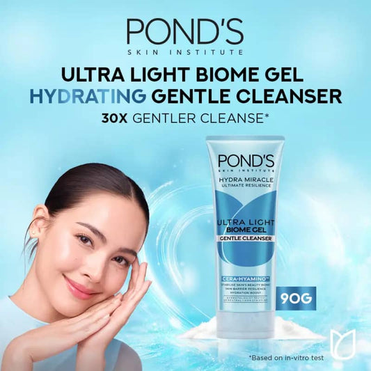 PONDS HYDRA MIRACLE ULTRA LIGHT BIOME GEL GENTLE CLEANSER - HYDRATING FACIAL WASH 90Gm