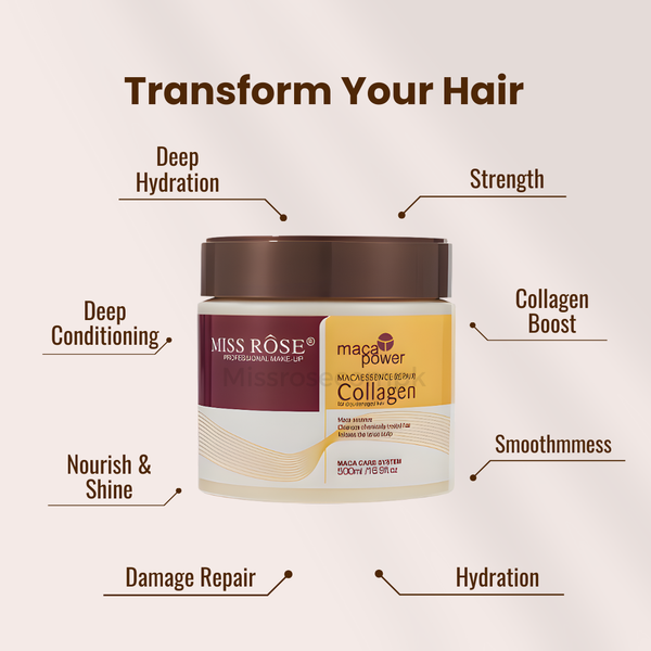 Miss Rose Maca Essence Repair Collagen Hair Mask 500ml