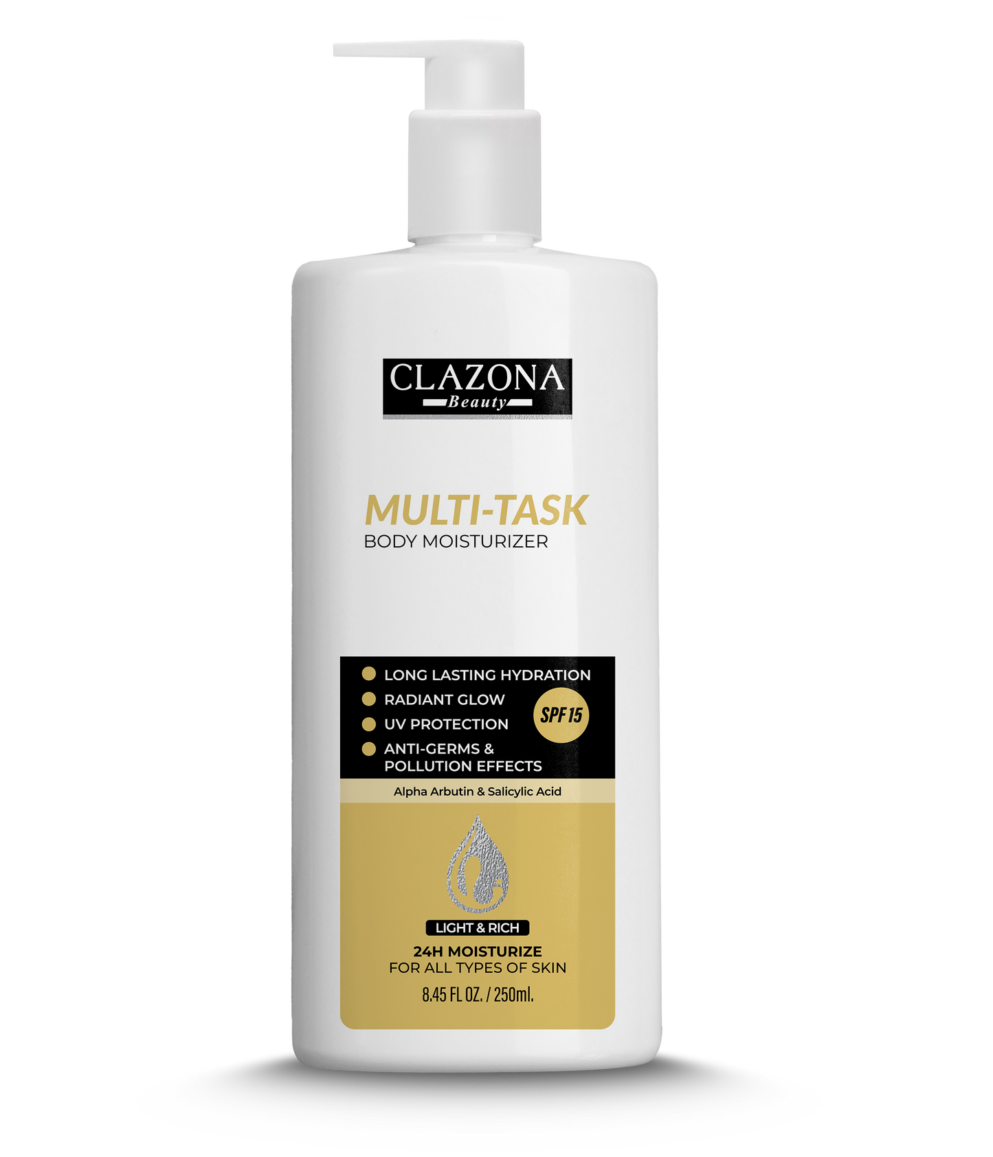 Clazona Body Moisturizer multi task SPF 15 250ml