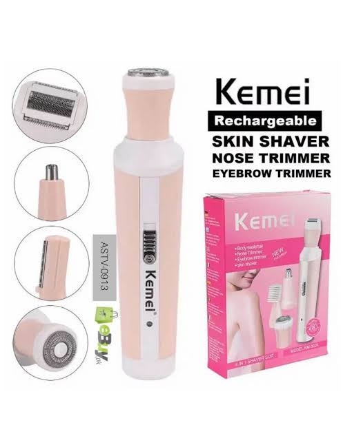 Kemei KM-3024 4-in-1 Rechargeable Hair Remover Shaver for Women