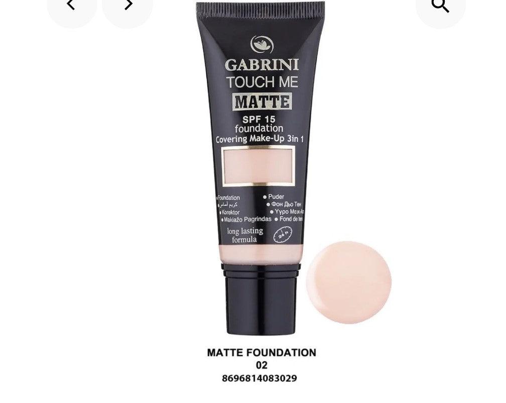 Gabrini Touch Me Matte Foundation with SPF 15