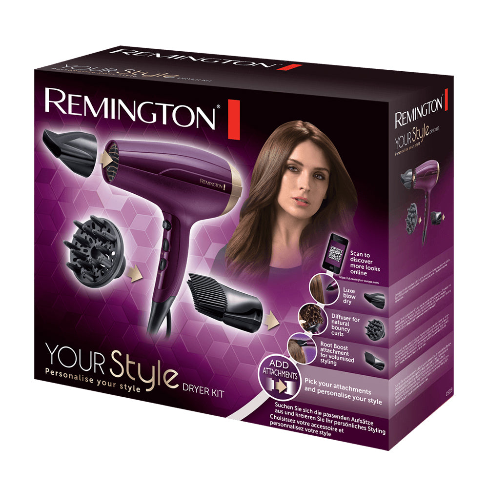 REMINGTON D5219 YOUR STYLE HAIR DRYER KIT with 1 year warranty