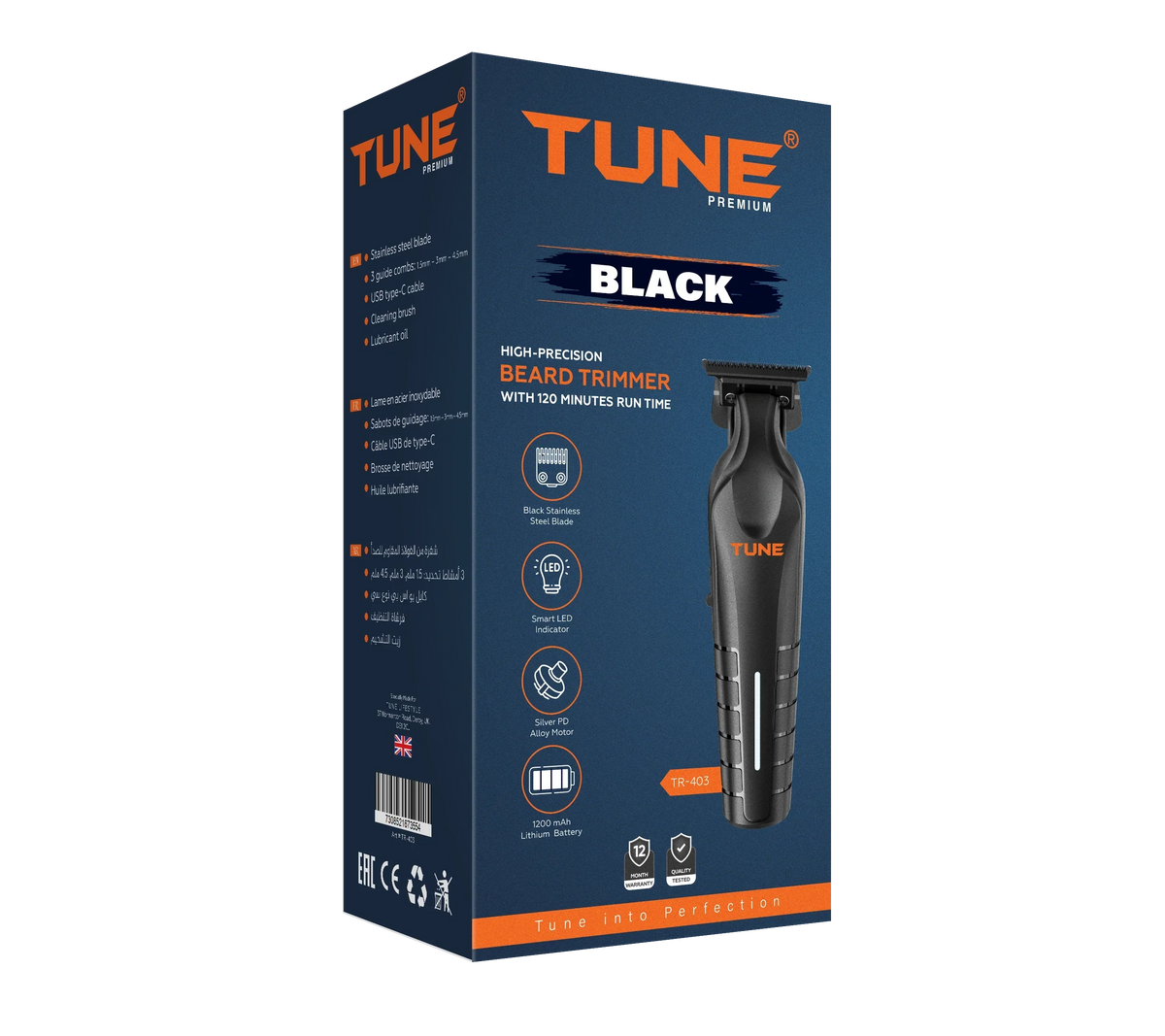 Tune Premium Hair Trimmer Black - TR403