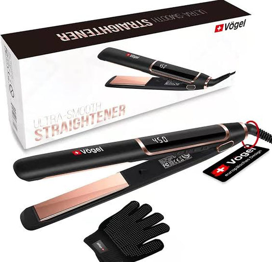Vögel Nano Titanium Hair Straightener Flat Iron-Professional 2 in 1 Styling Tool, Fast Heating Ionic Flat Iron, Dual Voltage 1 Inch Hair Iron