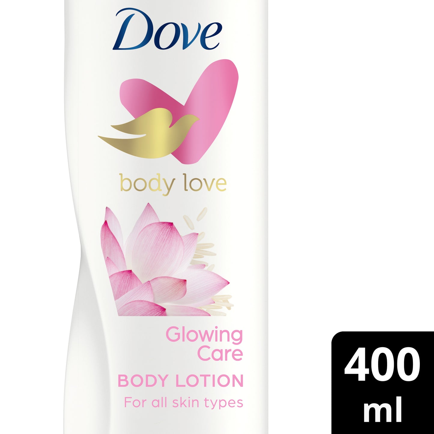 Dove body lotion glowing care 400ml for all skin types