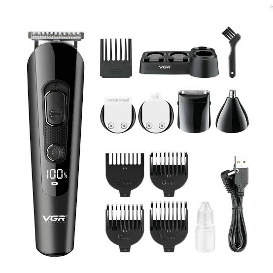 VGR V175 Professional Cord Cordless Grooming Kit with 5 Guide Combs Runtime 150 min Trimmer for Men