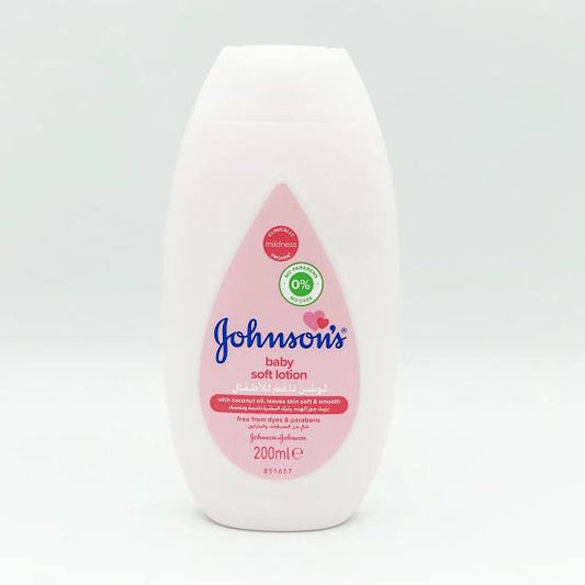 Johnsons White color soft baby lotion 200ml with coconut oil