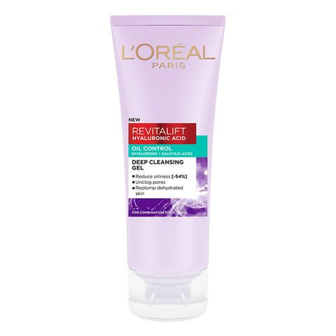 Loreal revitalift hyaluronic oil control Salicylic acid deep cleansing gel wash 100ml