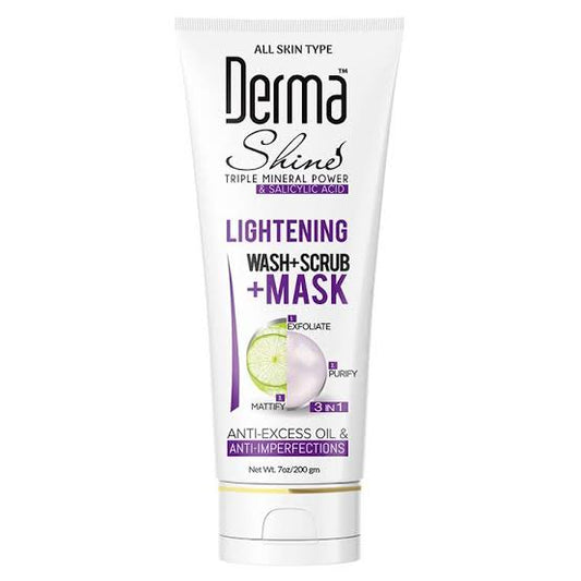 Derma Shine Lightening Wash + Scrub and Mask (3 in 1) 200gm