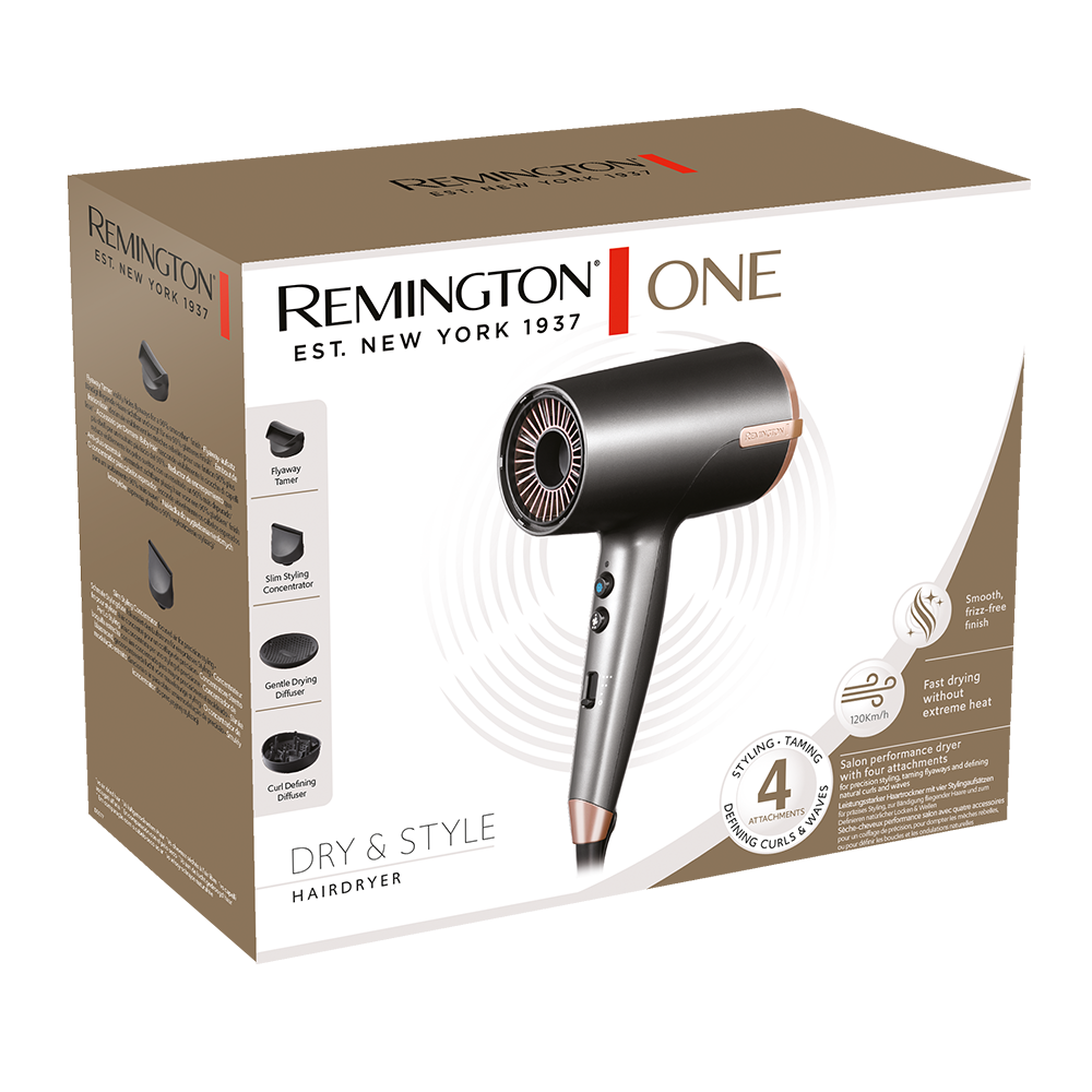 REMINGTON ONE DRY & STYLE HAIR DRYER D6077 with 1 year warranty