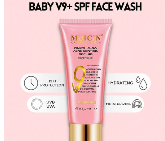 MUICIN - V9+ PINK GLOW ACNE CONTROL FACE WASH-SPF-40 100gm