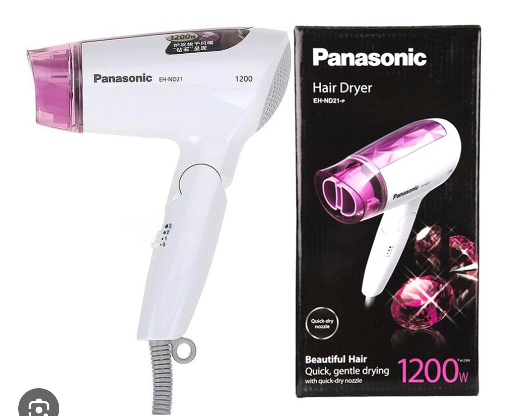 Panasonic Dryer EH-ND21 1200 Watts Foldable Hair Dryer with Cool Air and Quick Dry Nozzle(White)