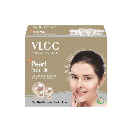 VLCC Pearl Single Facial Kit 6steps ingredients Pearl Bhasma,
Aloe Vera,Sandalwood,Turmeric