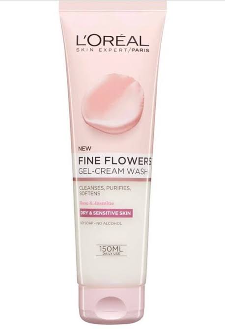 LOreal Whitening Fine Flowers Gel Face Wash rose&jasmine fragrance 150ml for sensitive skin Dry skin