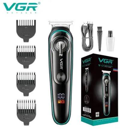 VGR V075 Hair Clipper Hair Trimmer Professional Beard Trimmer Rechargeable Cordless Electric T-Blade Zero Cutting Machine