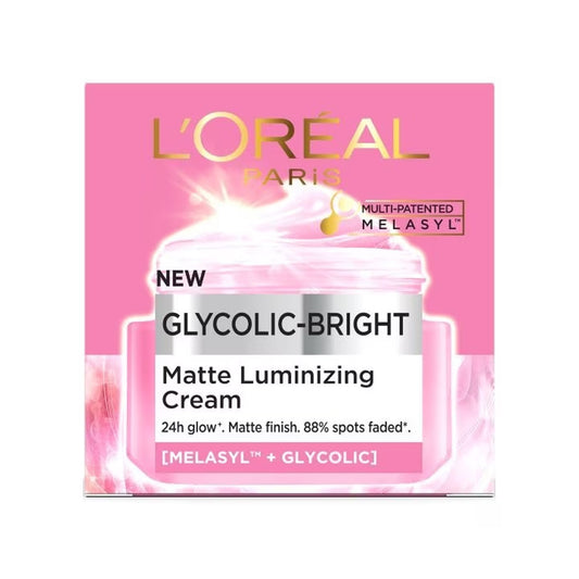 LOreal Paris Glycolic-Bright Matte Luminizing Cream 30ml melasyl+glycolic