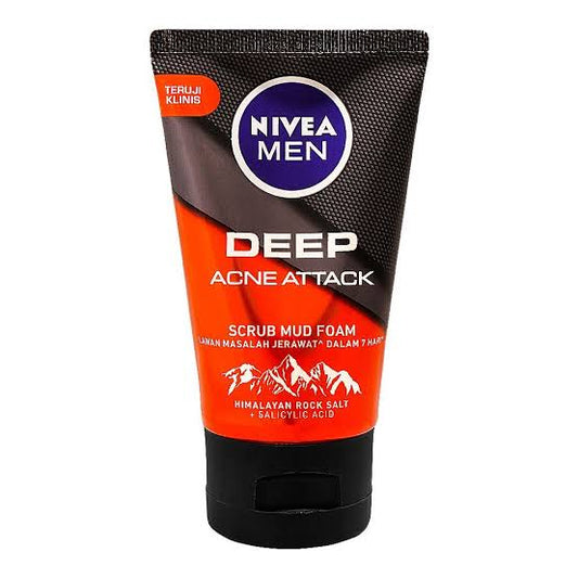 NIVEA MEN DEEP ACNE-ATTACK SCRUB face wash Salicylic acid 100ML