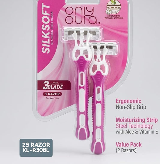 OnlyAura 2 razors 3 blade for women