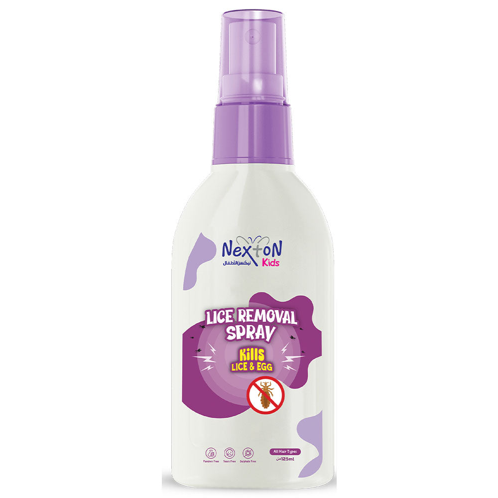 Nexton kids lice removal spray kill lice& eggs 125ml sulfate free, paraben free,tears free