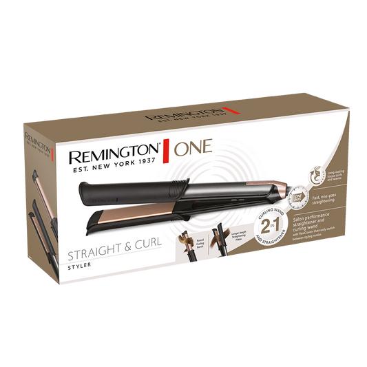REMINGTON ONE STRAIGHT & CURL STYLER S6077 with 1 year warranty