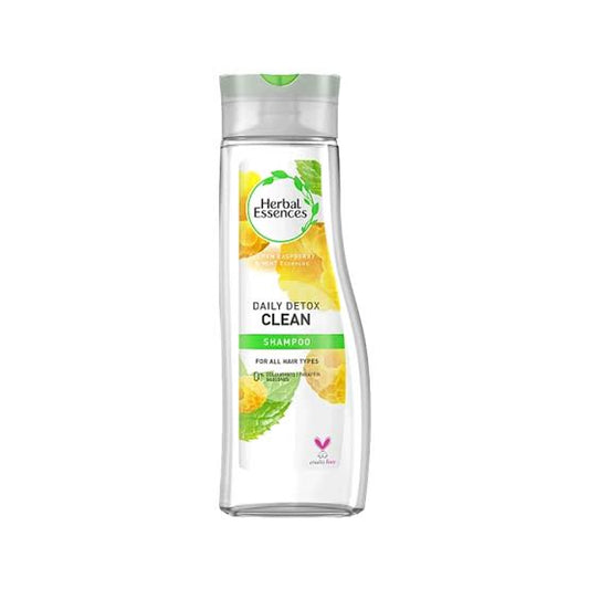 Herbal essence golden raspberry & mint essence daily detox clean shampoo for all hair types no silicone, no paraffin,no colorant 400ml