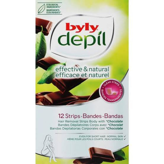 Byly Chocolate Hair Removal Body Wax 12 Strips